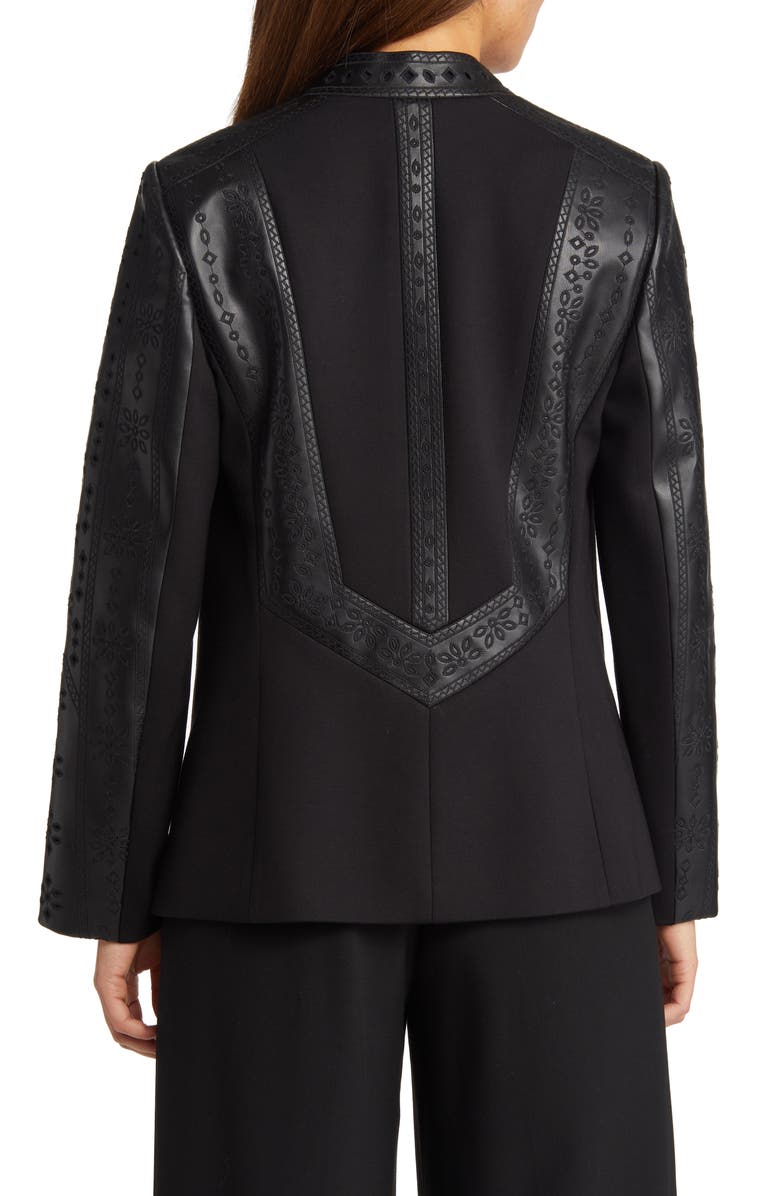 KOBI HALPERIN Wanda Eyelet Detail Mixed Media Faux Leather Jacket, Alternate, color, 