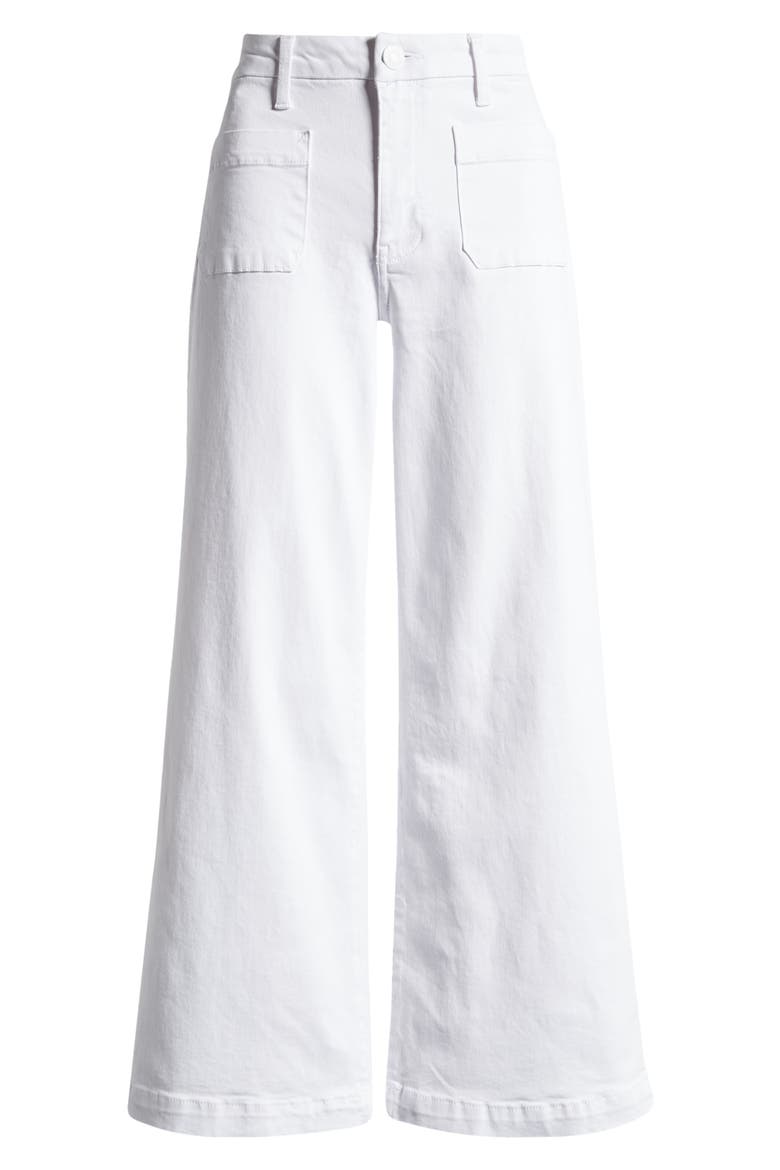 Meg Patch Pocket Wide Leg Jeans, Alternate, color, OPTIC WHITE