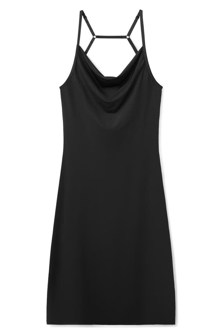 Featuring Hailey Bieber Open Back Minidress, Main, color, BLACK