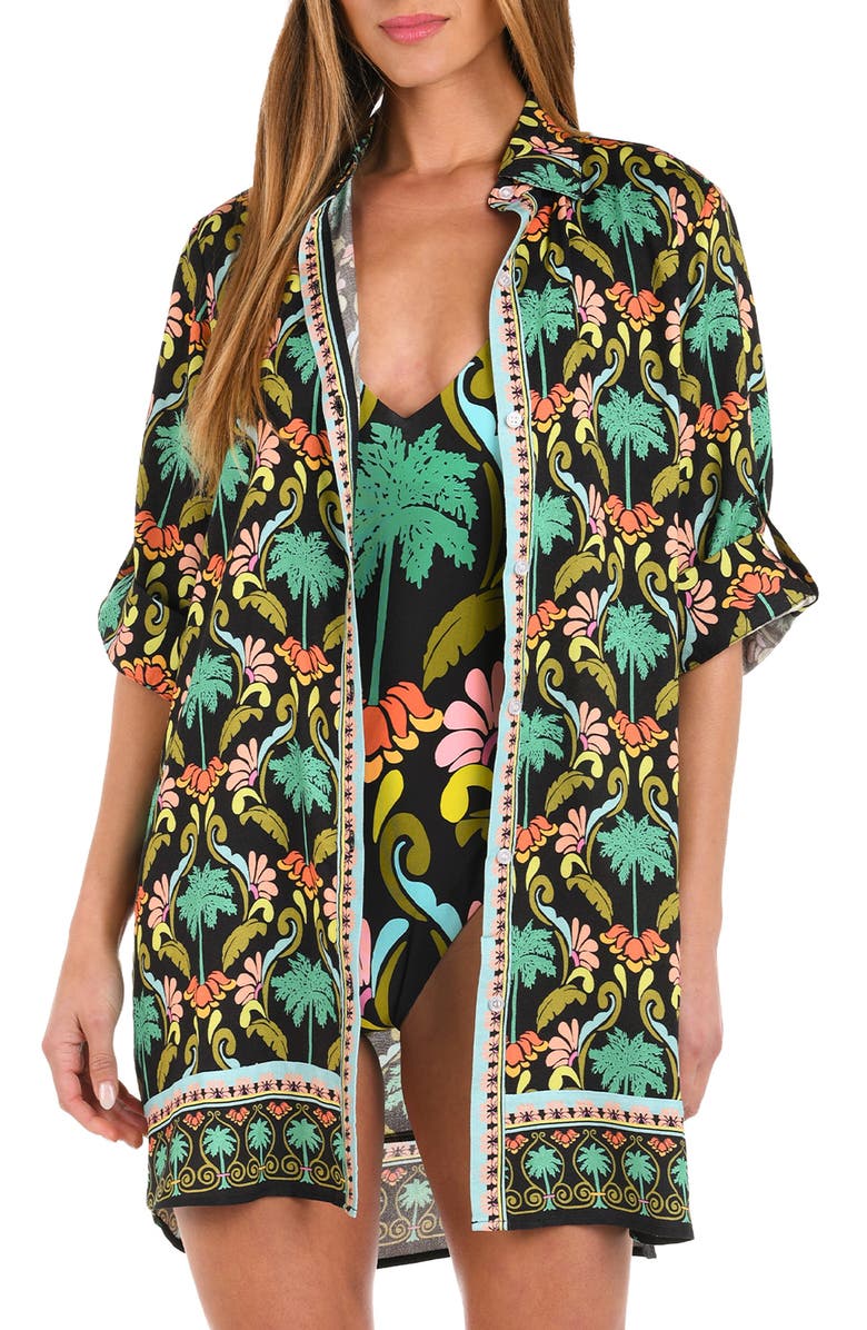 Sunshine 79 Mirage Resort Cover-Up Tunic, Main, color, Black Multi