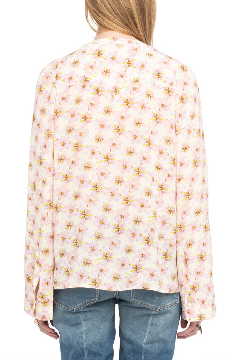 Zadig & Voltaire Torny Mirror Flowers Popover Top, Alternate, color, Pear