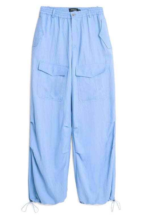 Desigual Cotton Blend Cargo Joggers In Blue