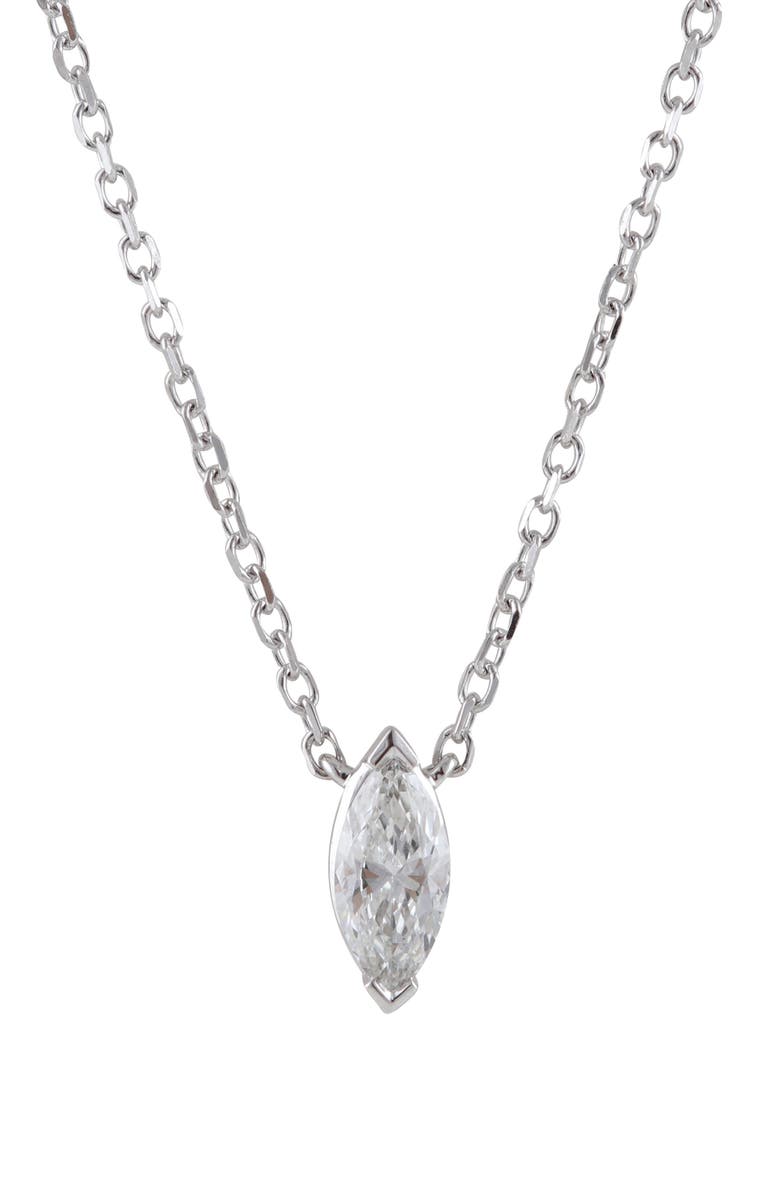 Badgley Mischka Collection Marquise Lab Created Diamond Pendant Necklace - 0.25ct., Main, color, 0.25 Ctw White Gold