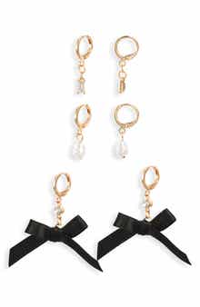 BP. Set of 3 Pretty Bow Drop Earrings