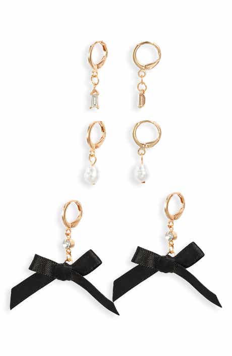 BP. Set of 3 Pretty Bow Drop Earrings