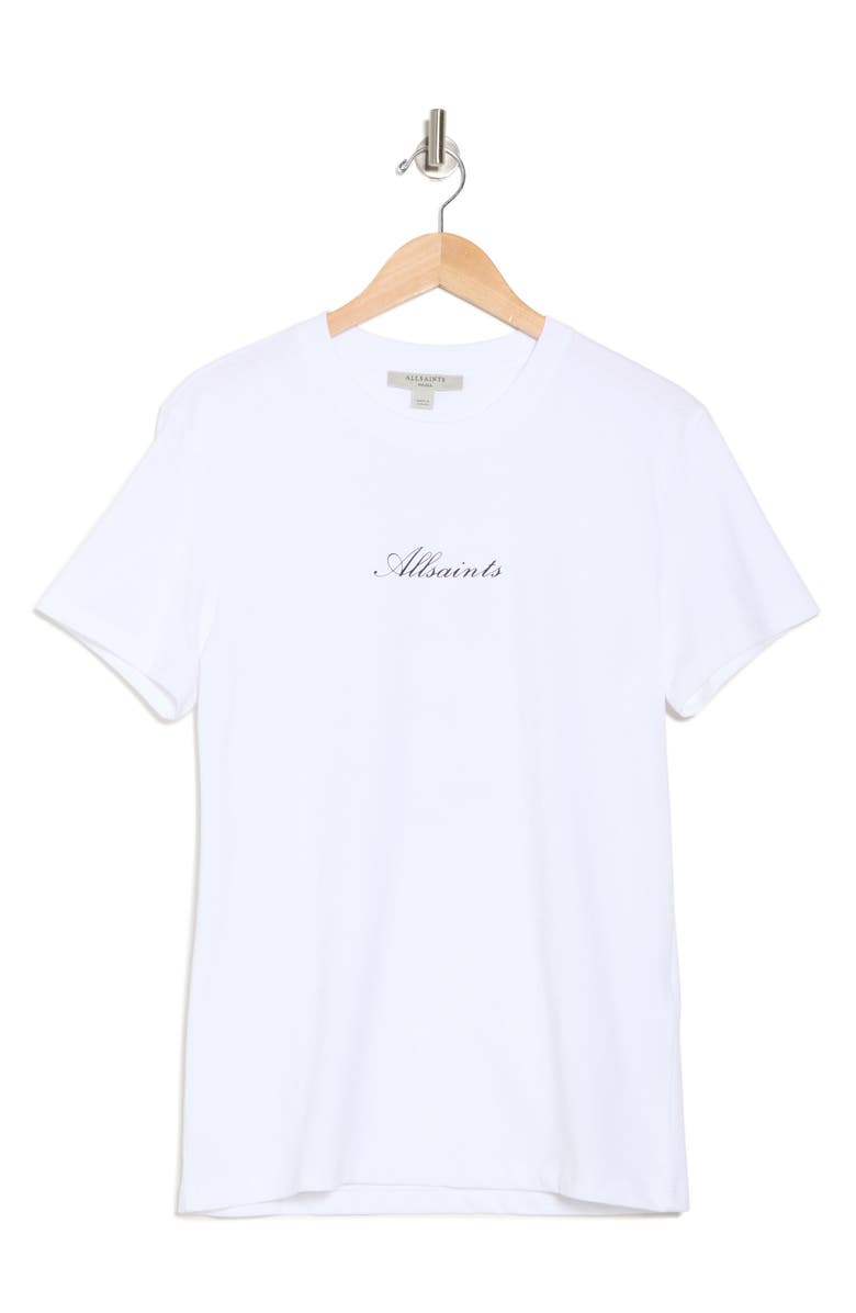 AllSaints Vita Logo Print T-Shirt, Alternate, color, Optic White