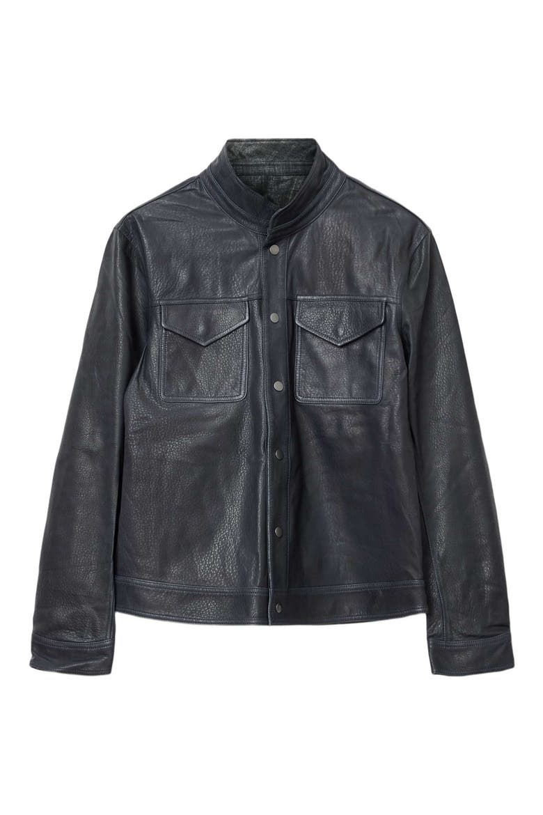Reversible Leather Jacket, Alternate, color, DARK NAVY