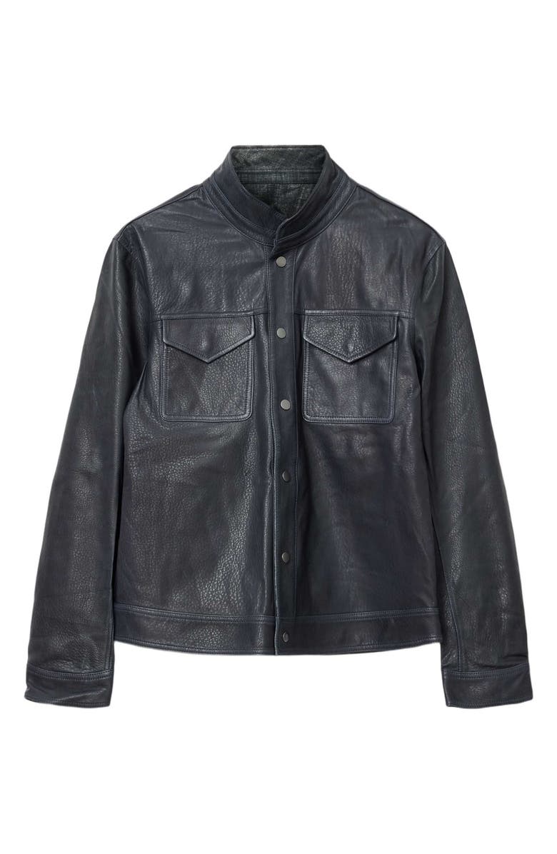 John Varvatos Reversible Leather Jacket, Alternate, color, Dark Navy