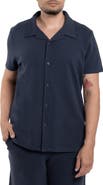 Spring + Mercer Classic Fit Textured Knit Camp Shirt