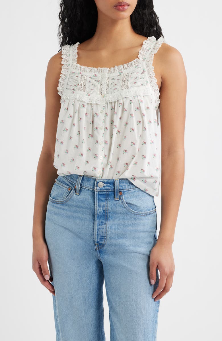 DÔEN Fidella Floral Organic Cotton Top, Main, color, Petit Posy Calico