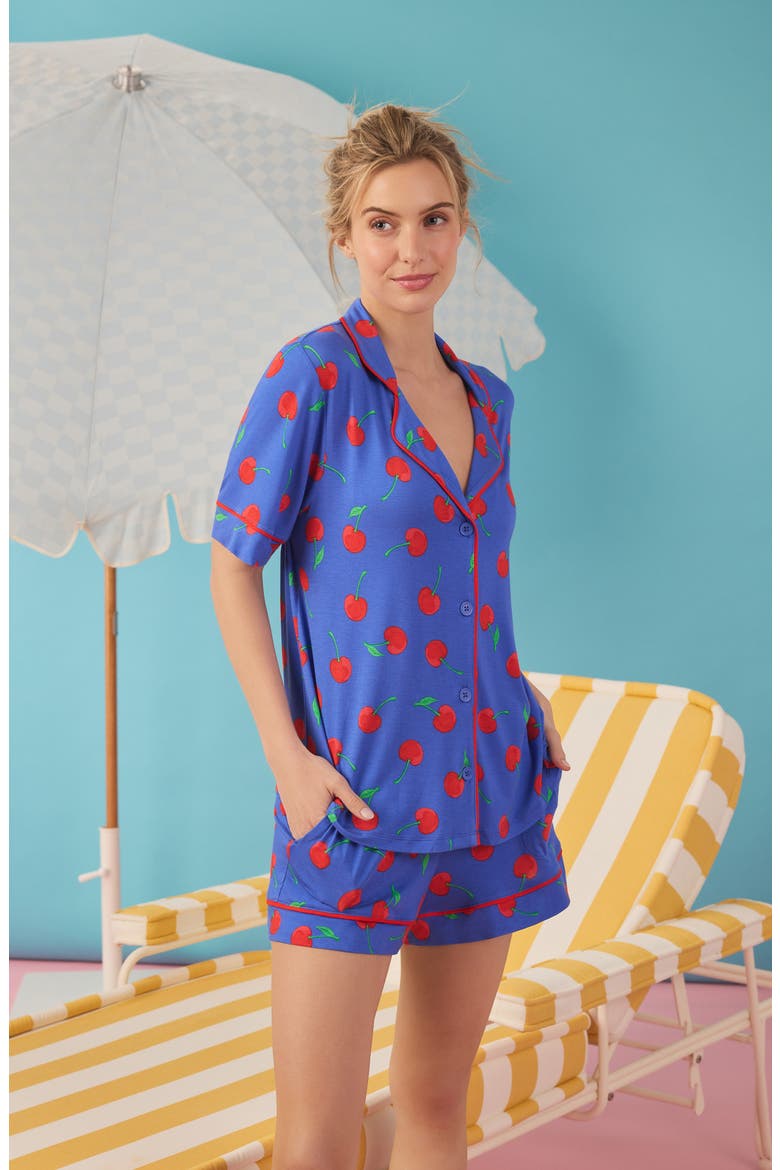 Print Short Pajamas, Alternate, color, BLUE PRINT