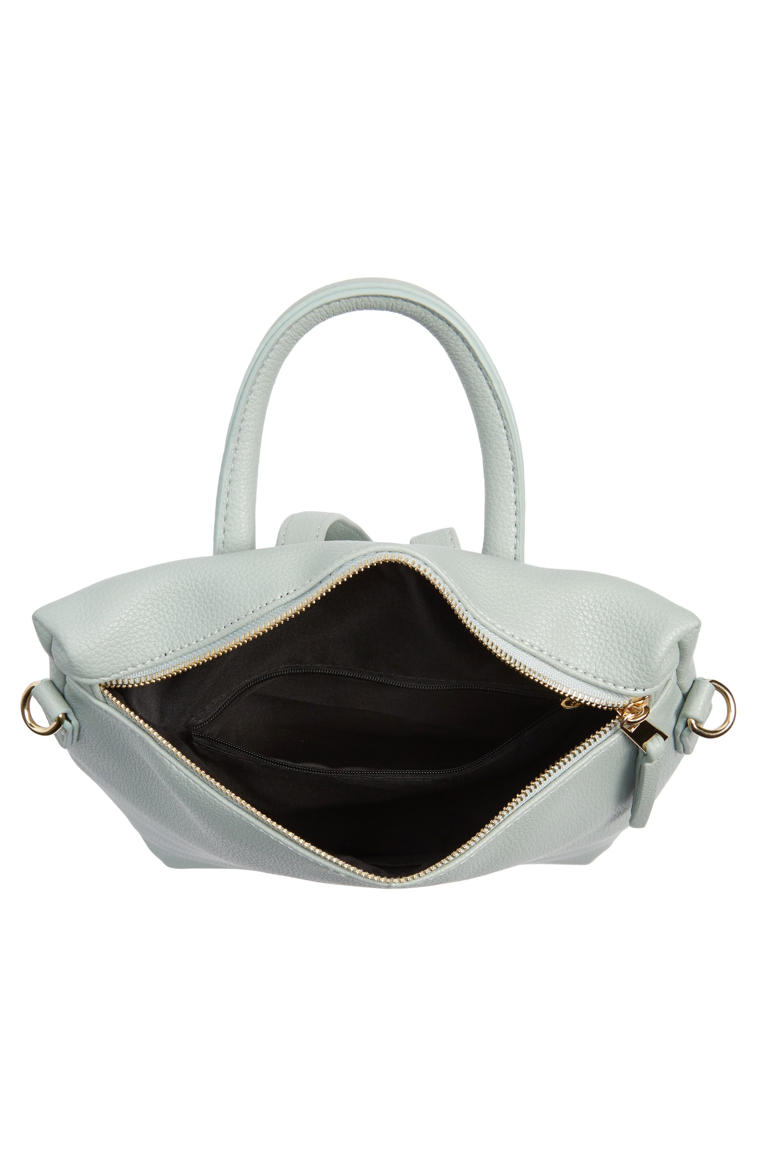 Square Faux Leather Backpack, Alternate, color, BLUE DRIFT