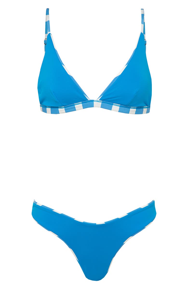 Maaji Azure Stripes Reversible Bikini Top, Alternate, color, Bright Blue