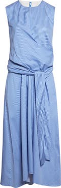 Altuzarra Penny Stripe Draped Silk Dress