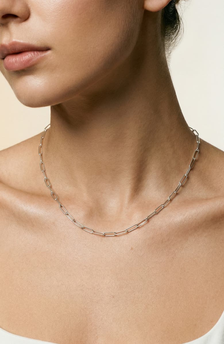 Argento Vivo Sterling Silver Paperclip Chain Necklace, Main, color, Silver