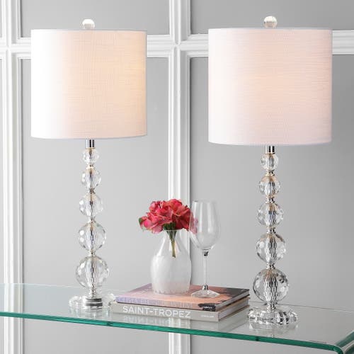 Jonathan Y Nala 28.5" Crystal Led Table Lamp, Clear/chrome In Clear