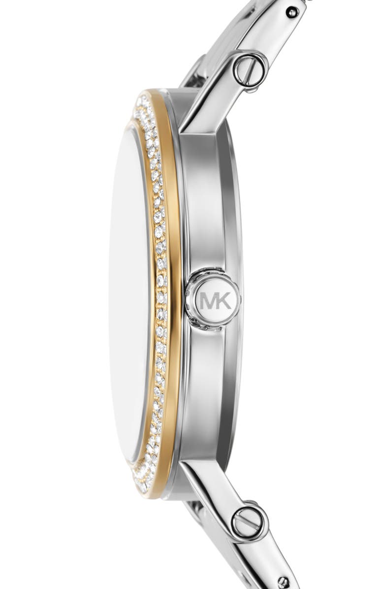 Michael Kors Corey Crystal Two-Tone Quartz Bracelet Watch, 38mm, Alternate, color, 