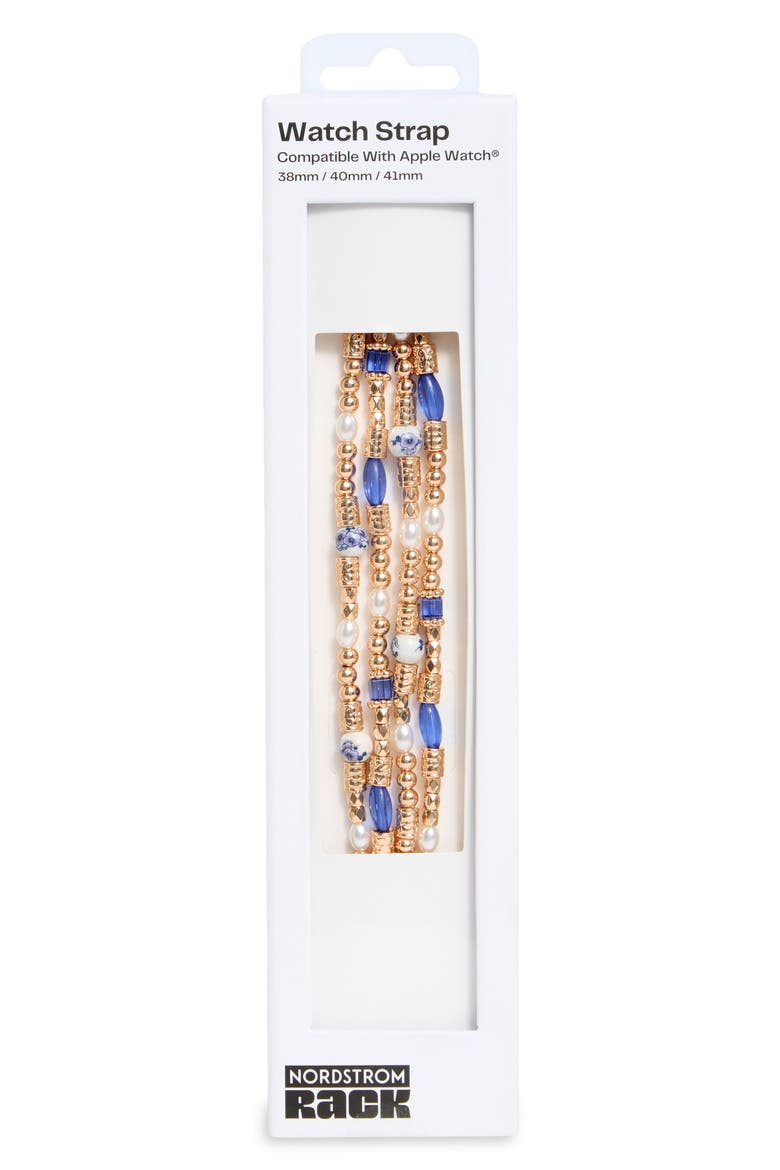 Beaded Smart Watch Strap, Alternate, color, BLUE MULTI- GOLD