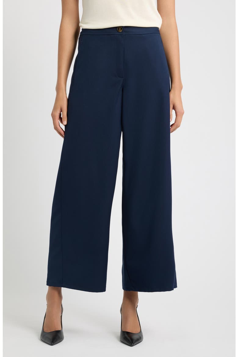 Virgola Wide Leg Career Pants, Main, color, NAVY