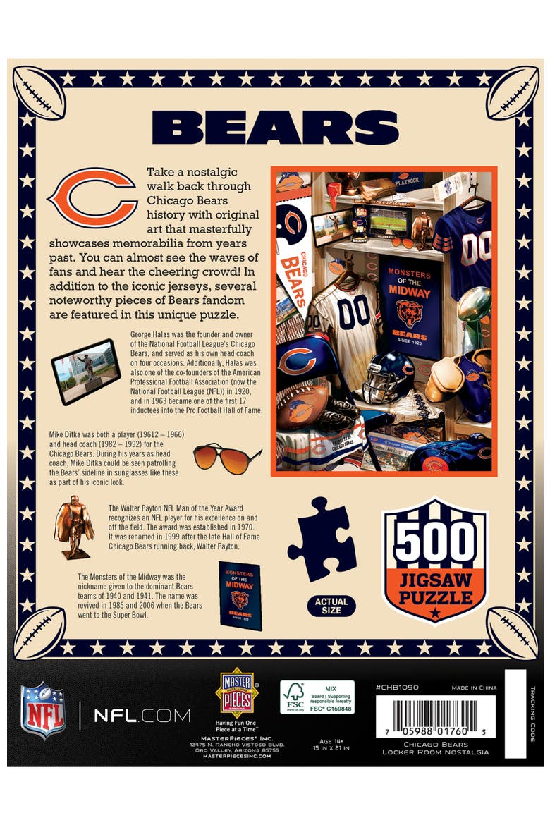 Chicago Bears Locker Room 500 Puzzle, Alternate, color, Multicolor