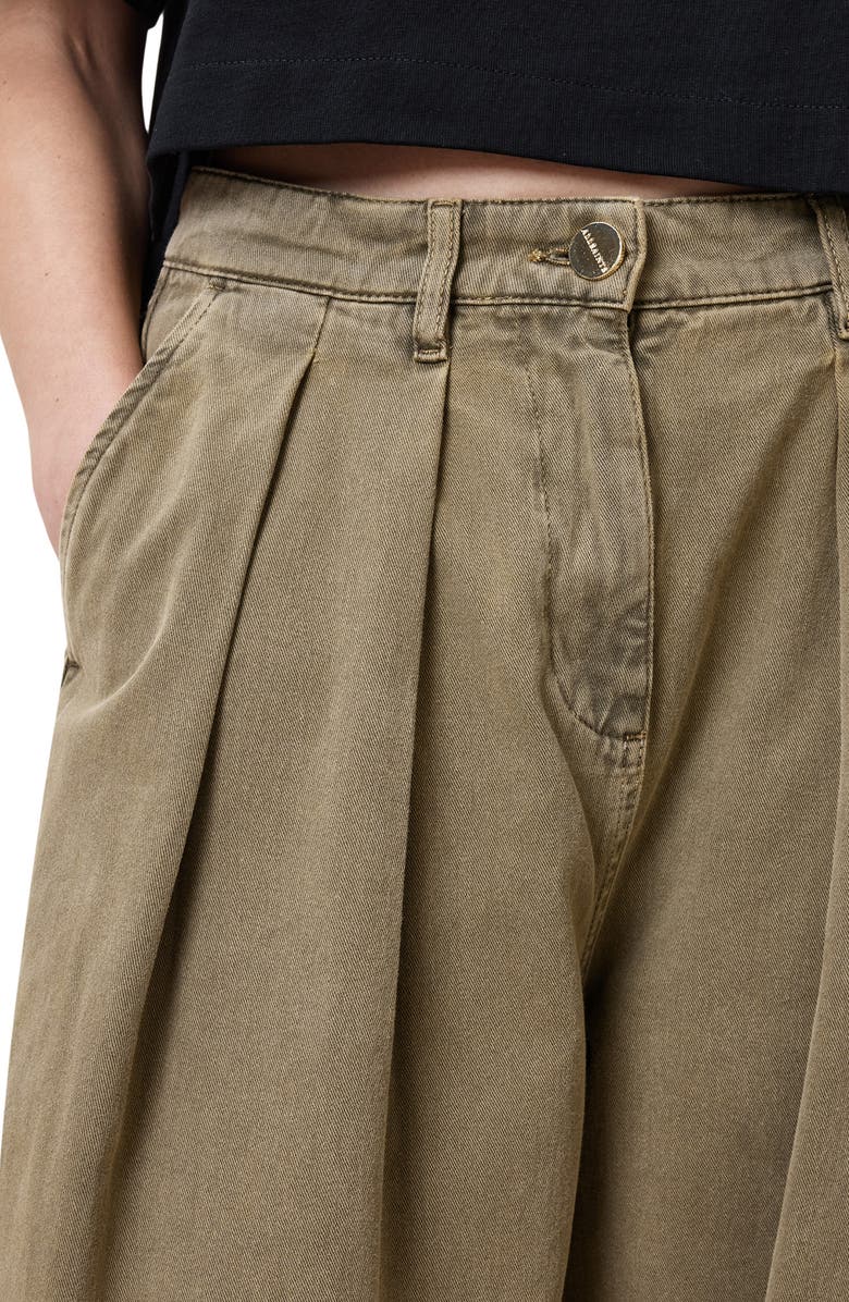 AllSaints Becca Pleated Barrel Leg Denim Trousers, Alternate, color, 