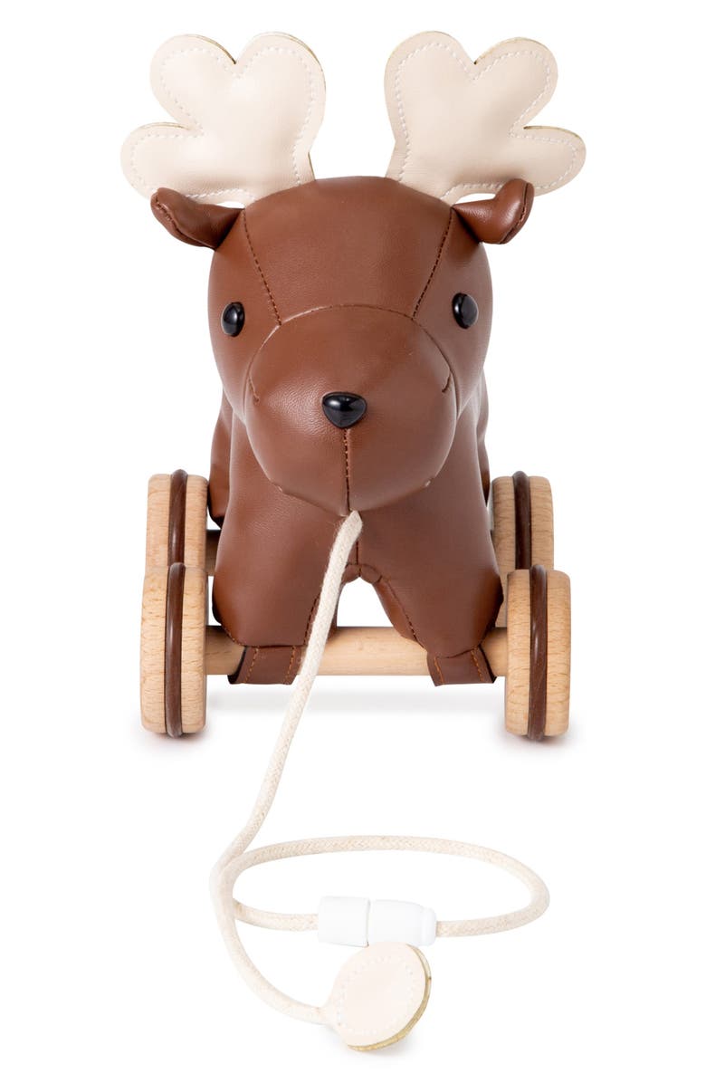 Little Big Friends Moose Pull Along Friends, Alternate, color, Brown