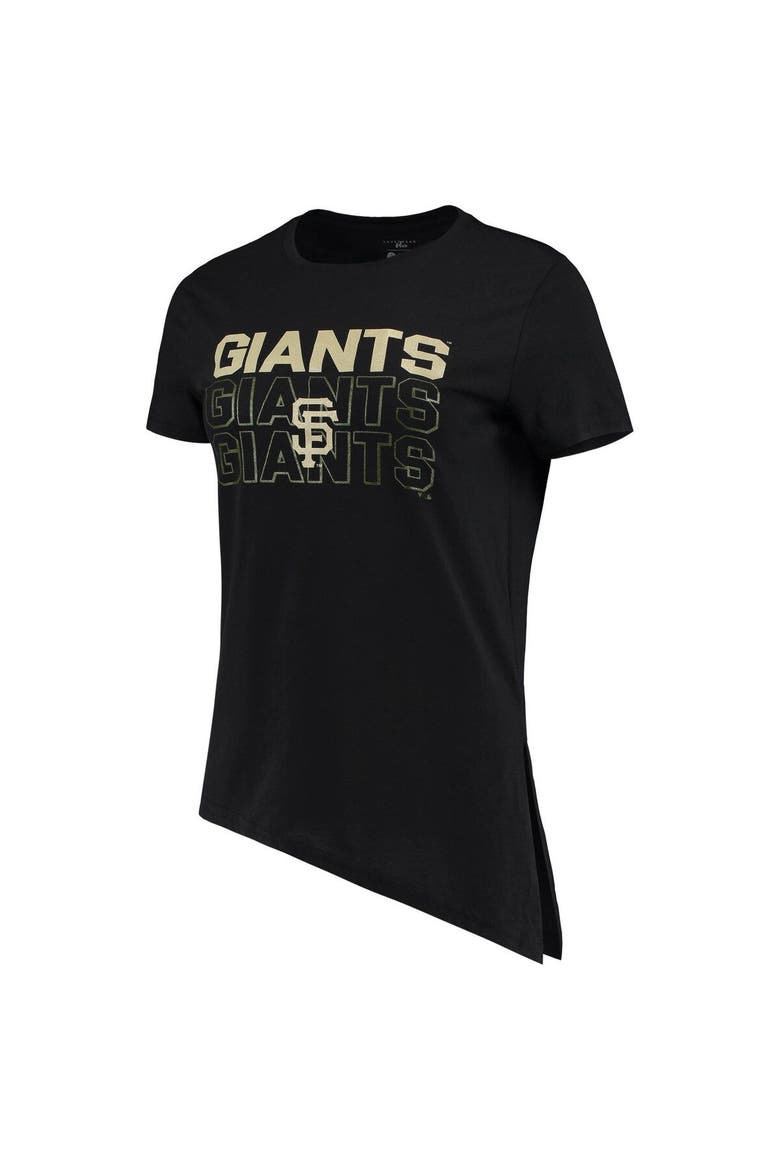 Women's Levelwear Black San Francisco Giants Birch Delta Asymmetrical T-Shirt, Alternate, color, Black