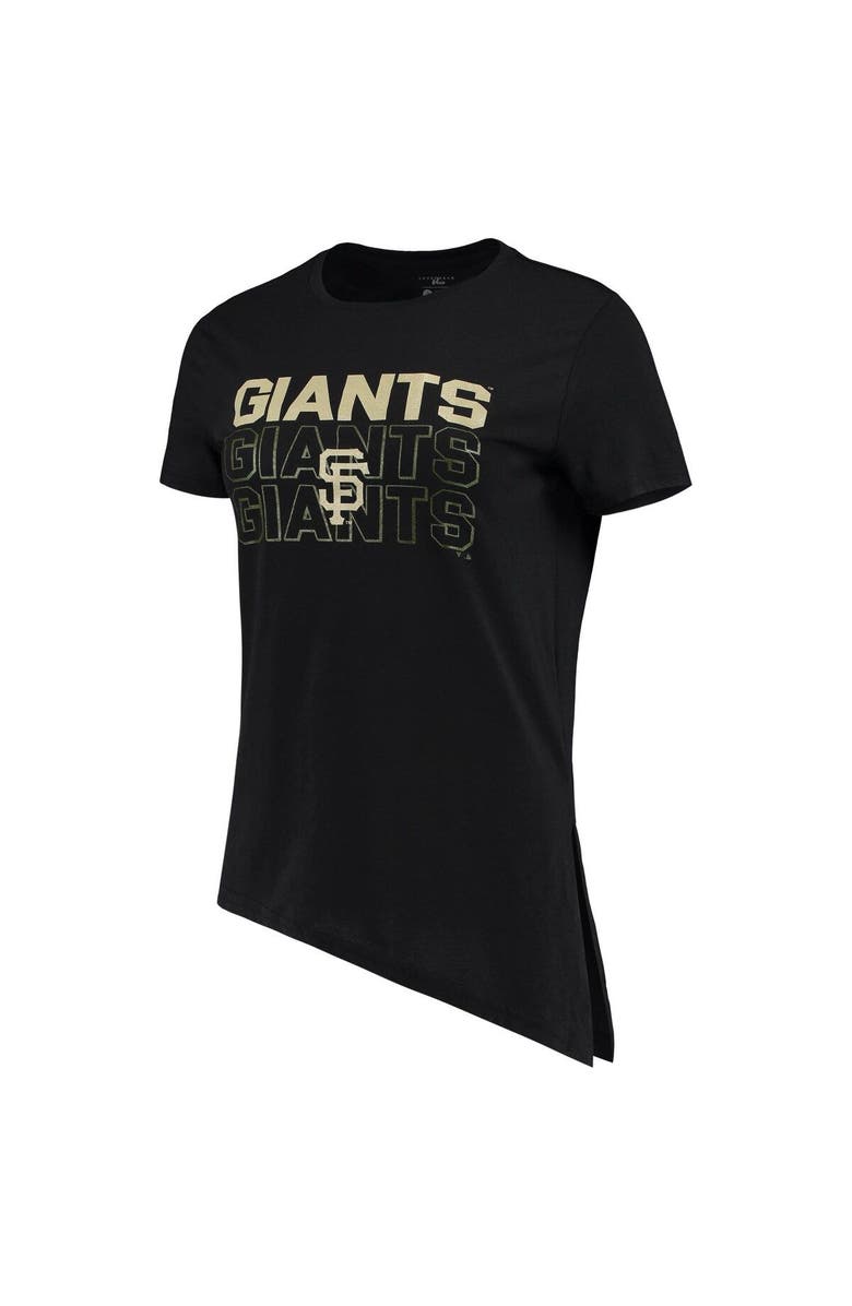 LEVELWEAR Women's Levelwear Black San Francisco Giants Birch Delta Asymmetrical T-Shirt, Alternate, color, Black