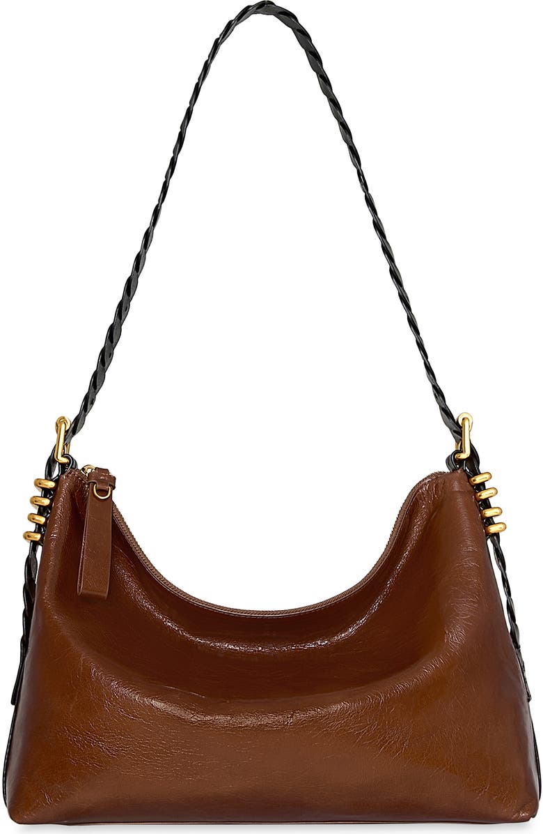 Rebecca Minkoff Buckle Up Twist Strap Shoulder Bag, Main, color, Tawny/ Black