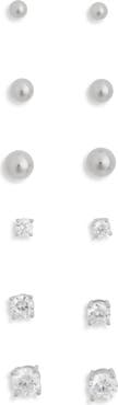 NORDSTROM RACK Set of 6 Ball & Cubic Zirconia Stud Earrings