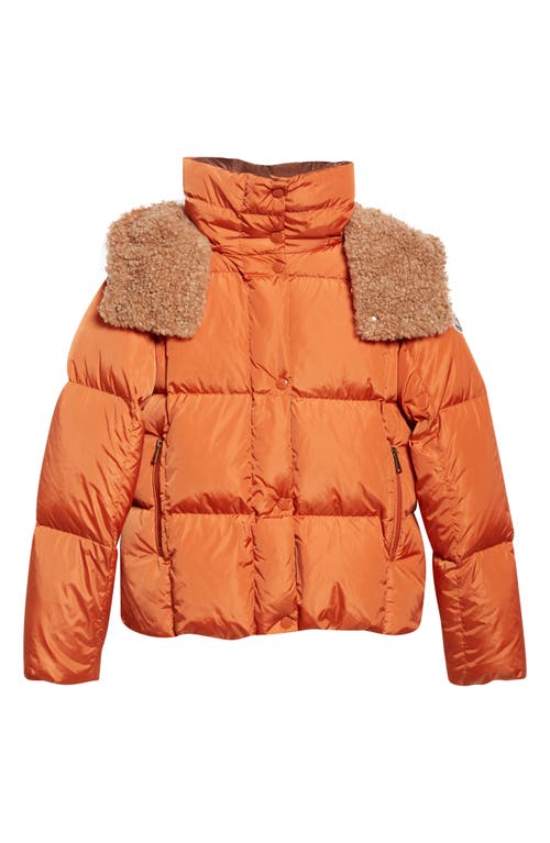Moncler Castelnou Box Quilted Down Puffer Jacket In Orange