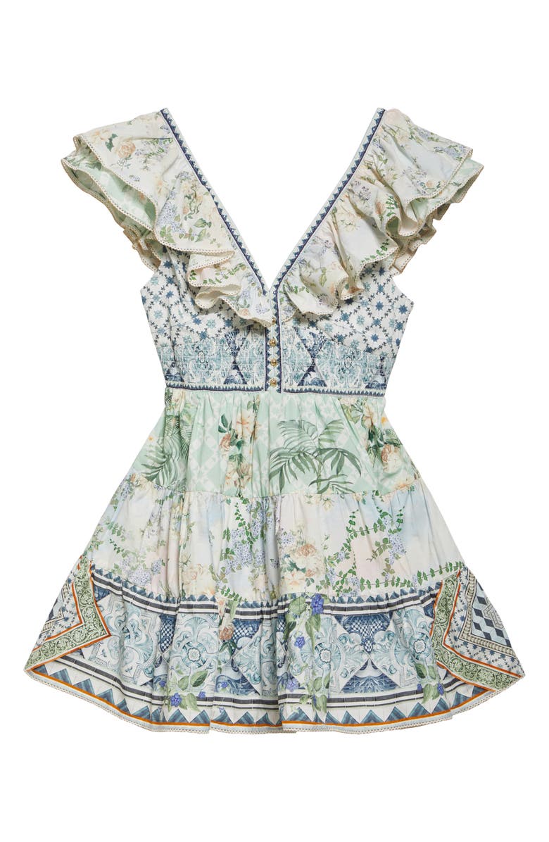 Camilla Tiered Ruffle Organic Cotton Poplin Minidress, Alternate, color, 