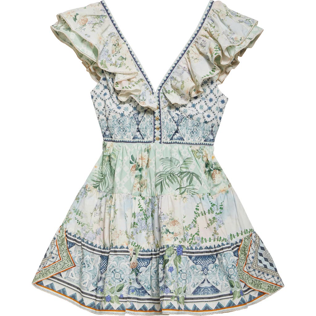 Camilla Jardim Party Tiered Mini Dress In Jardim Party