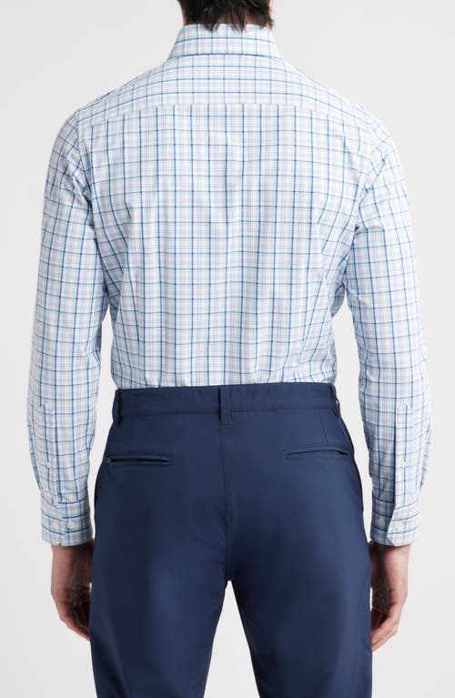 Mizzen + Main Mizzen+main Leeward Trim Fit Plaid Stretch Button-up Shirt In Blue