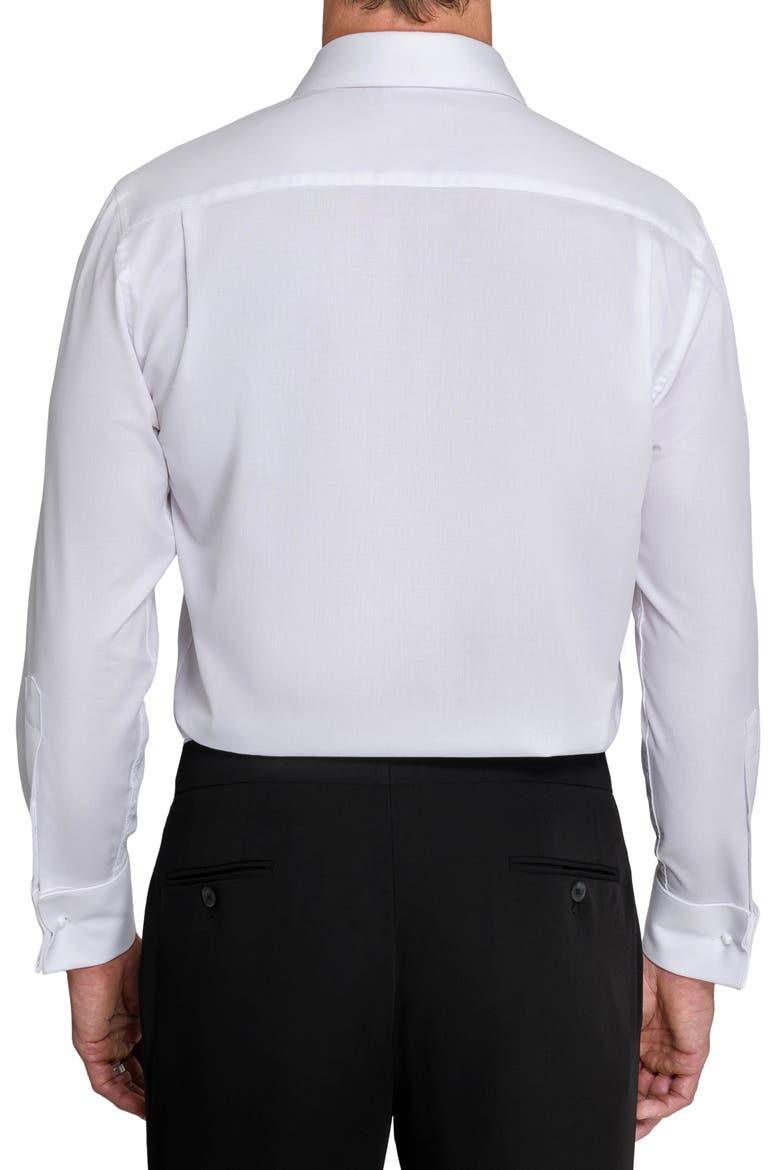 Slim Fit Piqué Tuxedo Shirt, Main, color, WHITE