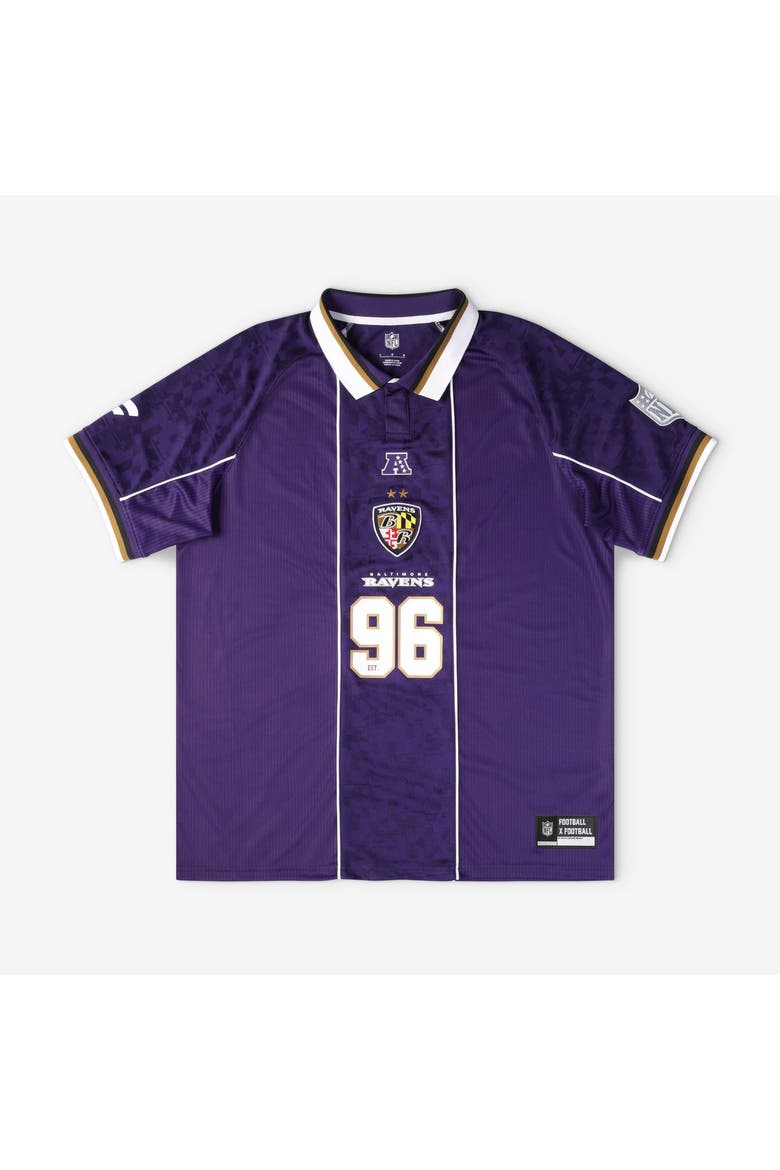 Men's Fanatics Purple Baltimore Ravens Football x Football Collared Fan Top, Main, color, Purple