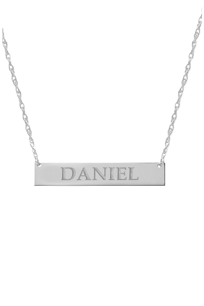Personalized Bar Pendant Necklace, Alternate, color, SILVER