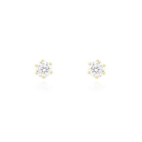 The Lovery Fine Jewelry Round Diamond Stud Earrings In Gold