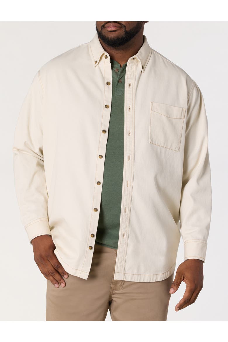 Big & Tall Twill Shirt Jacket, Main, color, IVORY