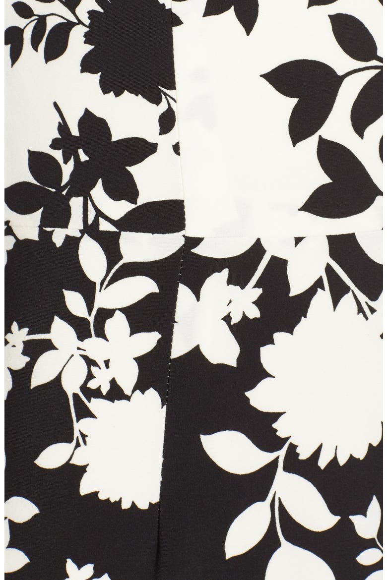 Floral Print Jersey Midi Dress, Alternate, color, SOFT WHITE/ BLACK