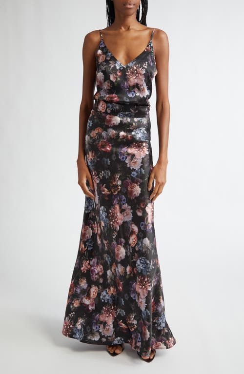 L'agence Gabriella V-neck Floral Silk Tank Top
