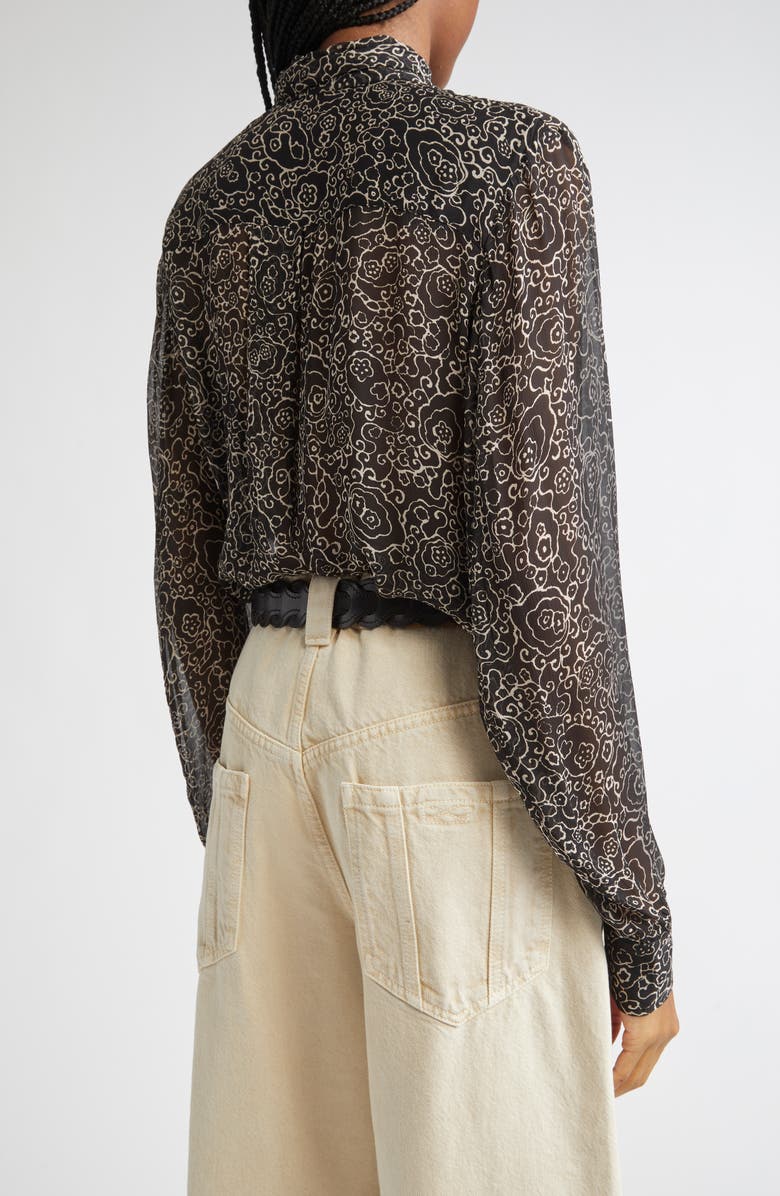 Isabel Marant Étoile Leona Long Sleeve Button-Up Shirt, Alternate, color, Black/ Ecru