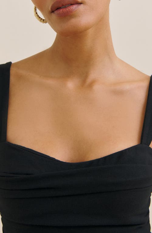 Reformation Trish Ruched Tank In Black