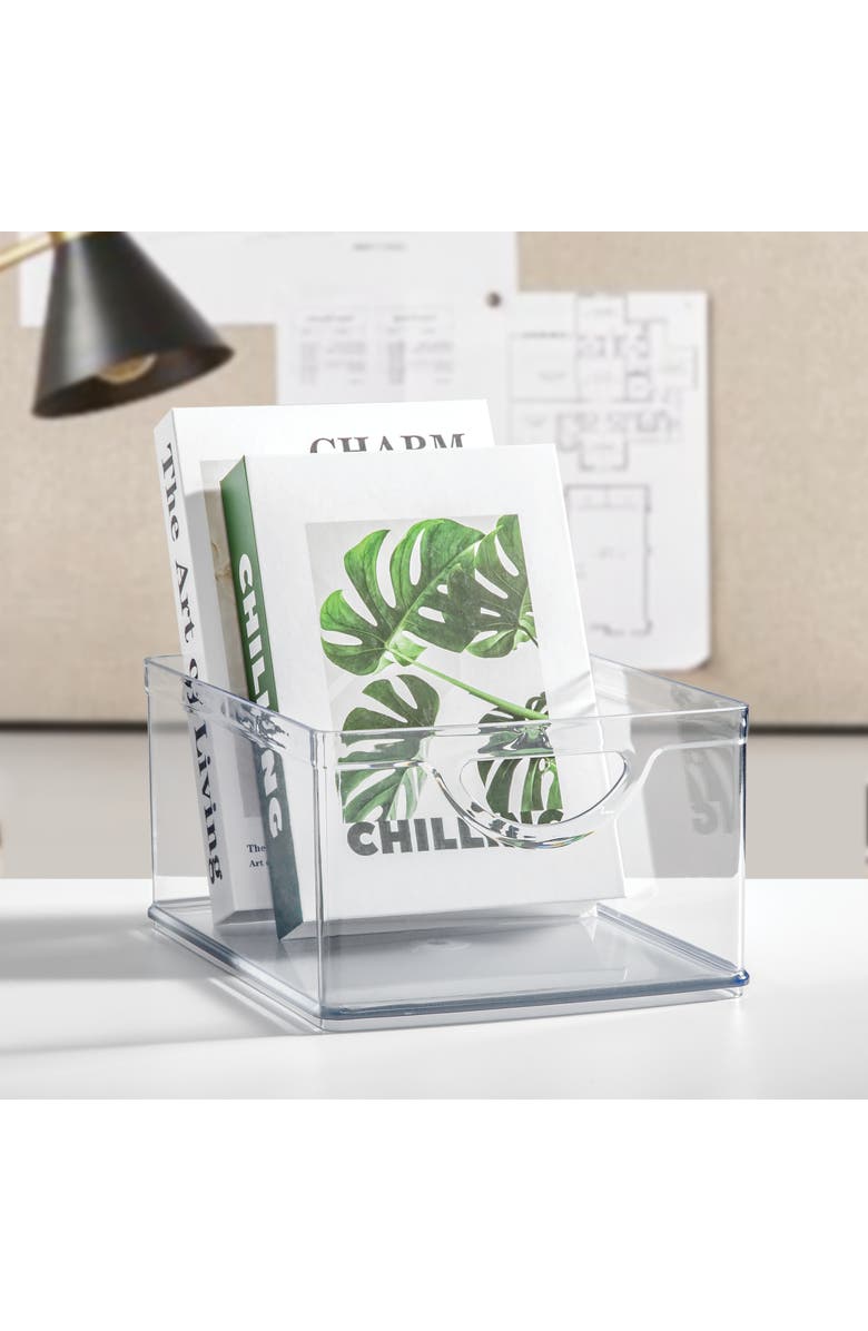 iDesign Stackable Pantry Storage Bin for Cabinets or Fridge, Set of 2, Clear, Made in USA, Alternate, color,