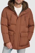 Andrew Marc Essential Water Resistant Faux Shearling Lined Down & Feather Insulated Puffer Parka