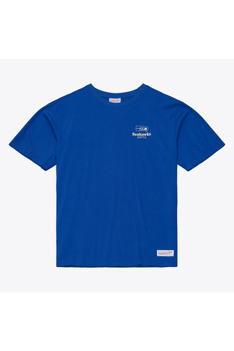 Men's Mitchell & Ness Royal Seattle Seahawks Core Essentials Micro Logo T-Shirt, Main, color, Royal