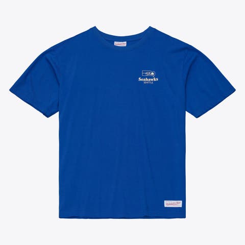 Men's Mitchell & Ness Royal Seattle Seahawks Core Essentials Micro Logo T-Shirt