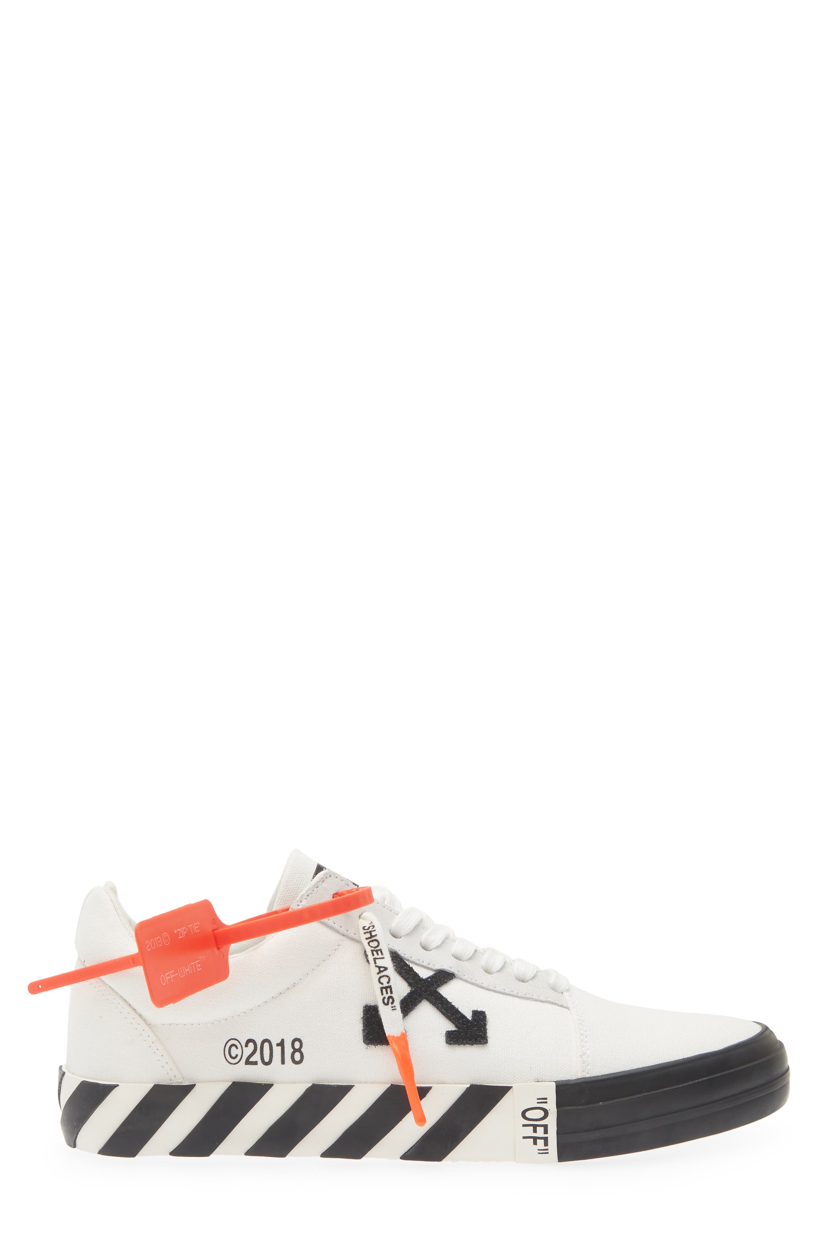 Off-White <p>Low Vulcanized Striped Sneaker (Women)</p>, Alternate, color, 