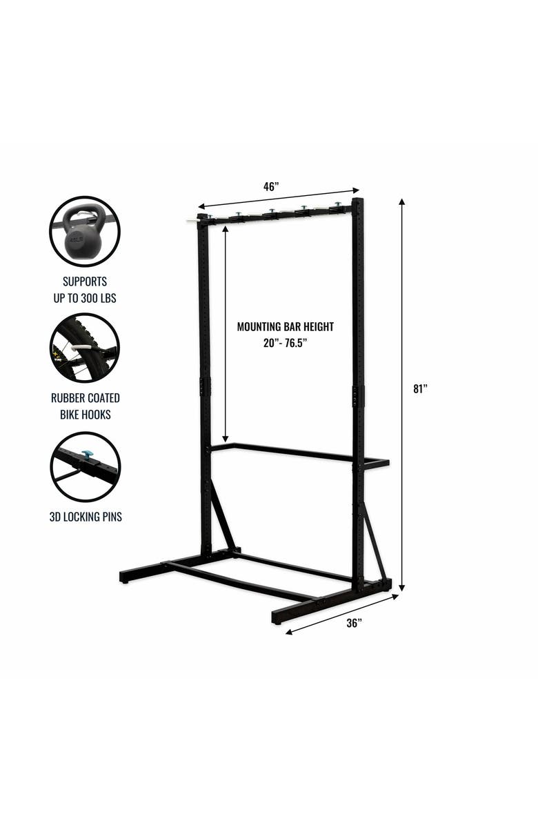 StoreYour Freestanding G-Bike -Holds 5 Bikes, Alternate, color, Black