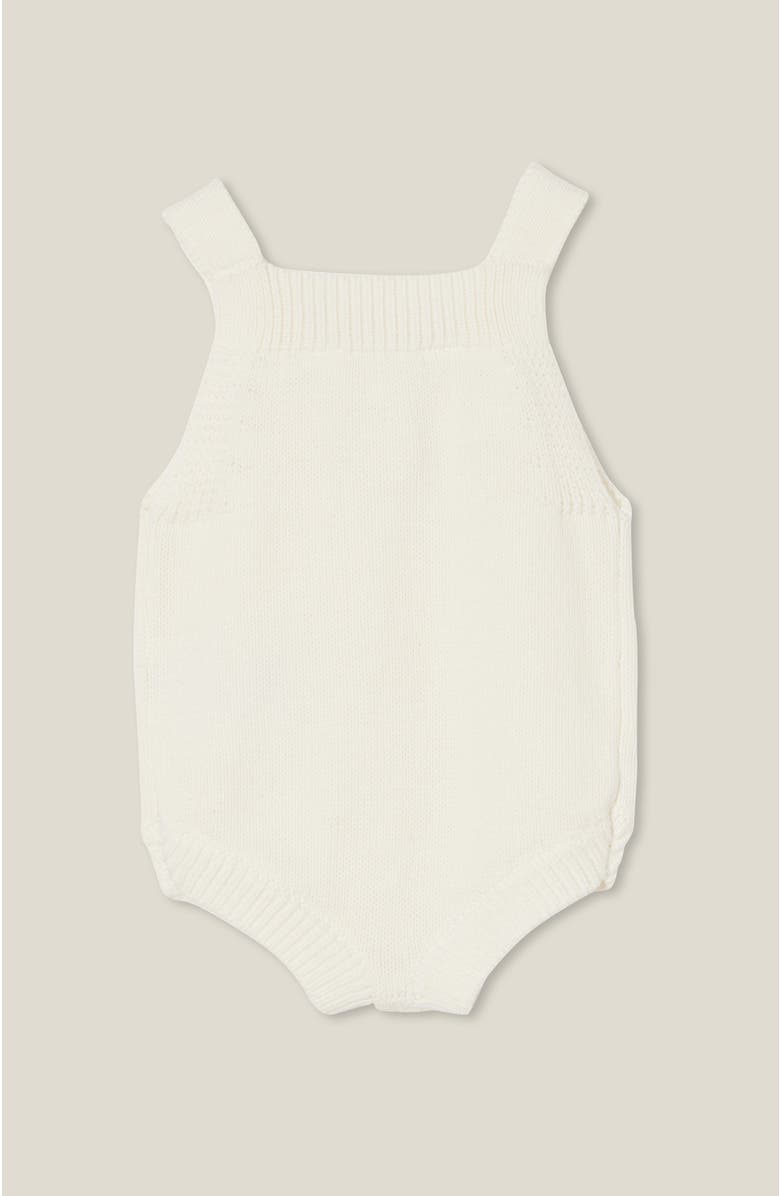 Cotton On Kids Organic Knit Bubbbysuit, Alternate, color, Milk